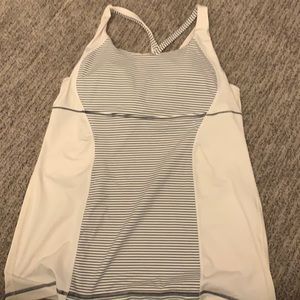 Striped Lululemon tank with pads in a size 12